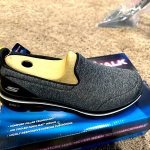Gray Skechers Go Walk Shoes Wide Fit